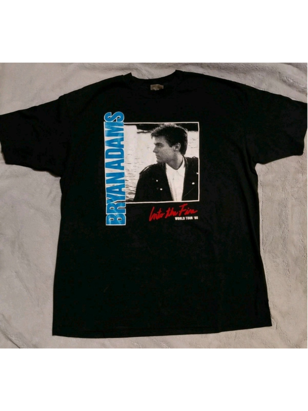 Bryan Adams Into The Fire Tour 87 Vintage Single Stitch T Shirt XXL Hanes 50/50